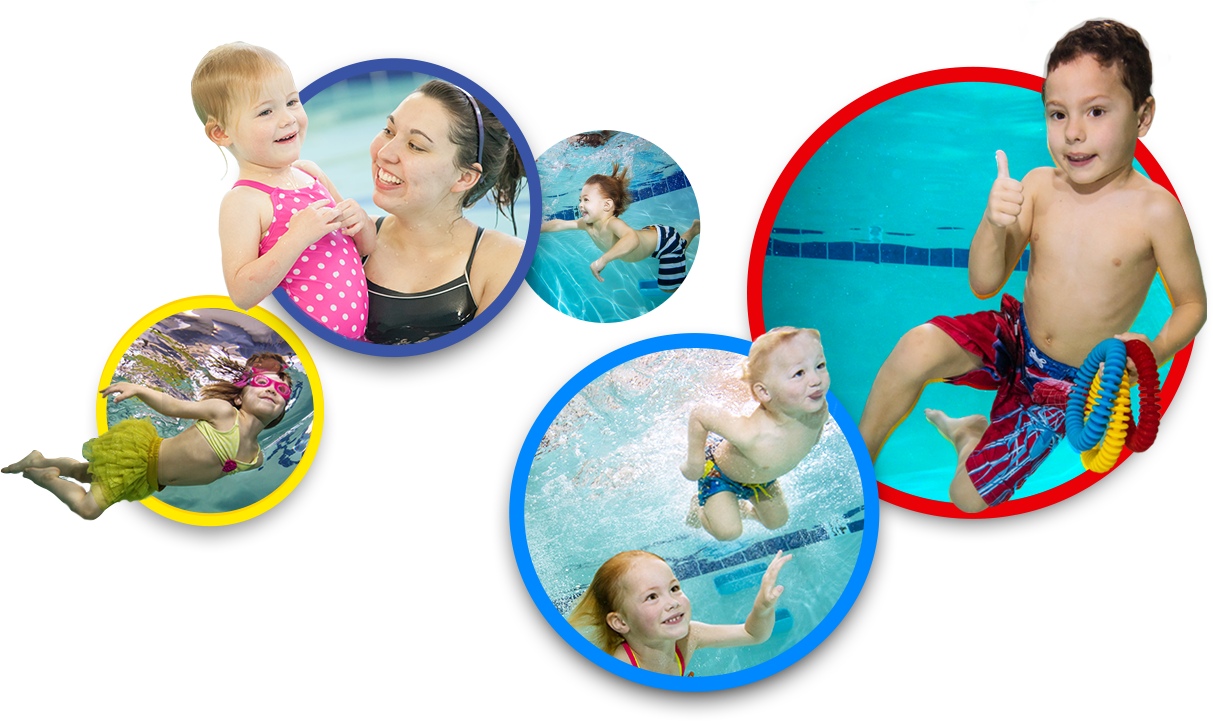 Children and infants swimming